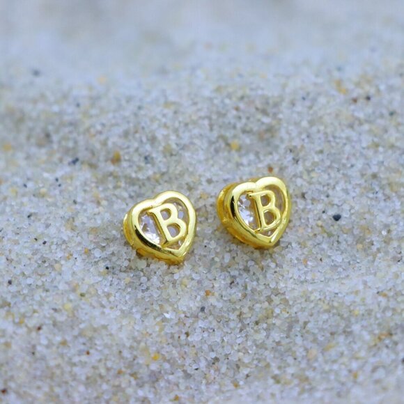 81SF3nP1RHL._AC_UY1000_.jpg ▶ Gift 💝Heart Initial Stud Earrings for Women Teen Girls Mom Daughter, ELDM153G